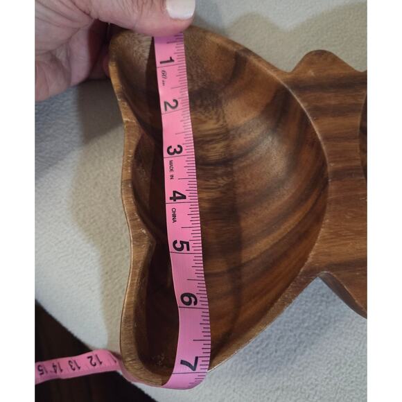 Vtg Kraftware Wood Carved Butterfly Bowl Monkey Pod Philippines - Picture 8 of 8